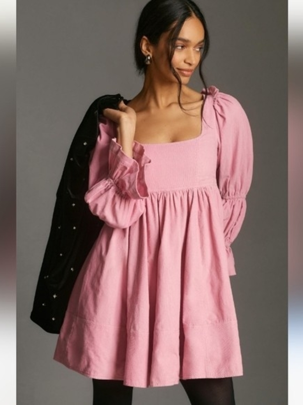 Pilcro (Anthro) dusty rose smocked babydoll dress